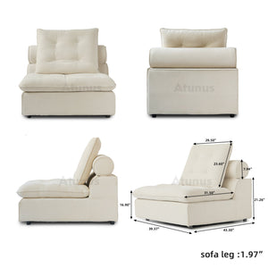 ATUNUS USA in Stock Drop Shipping Tiffany Blue Pet-Friendly Velvet Modular 7 Seater Sectional Sofa Set Scratch Proof Miami Couch