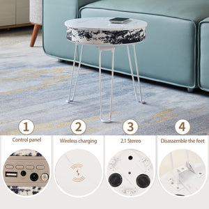 Customizable Smart Music Coffee Table Multifunctional Bluetooth Speaker Wireless Charging Foldable Outdoor Home Furniture