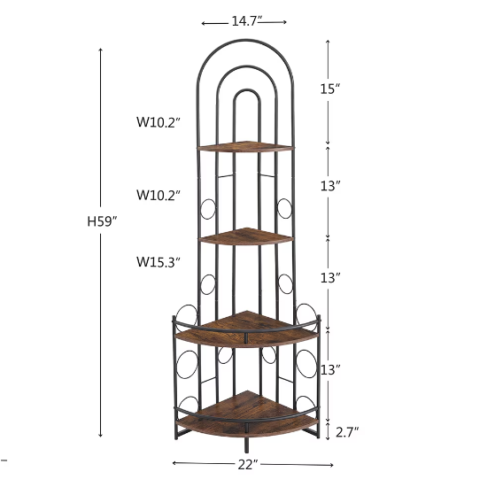 FCJ Metal Frame Bookcase Plant Stand with Unique Design