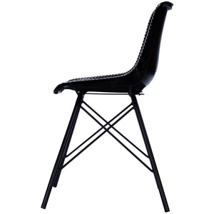 HMS 18\" Black Faux Leather Side Chair for Living Room