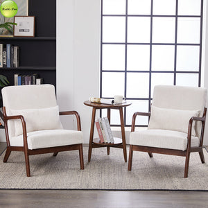 In Stock Modern Nordic Upholstered Accent Living Room Chair Solid Wood Lounge Chair For Coffee House Reading Room Armchair 5373