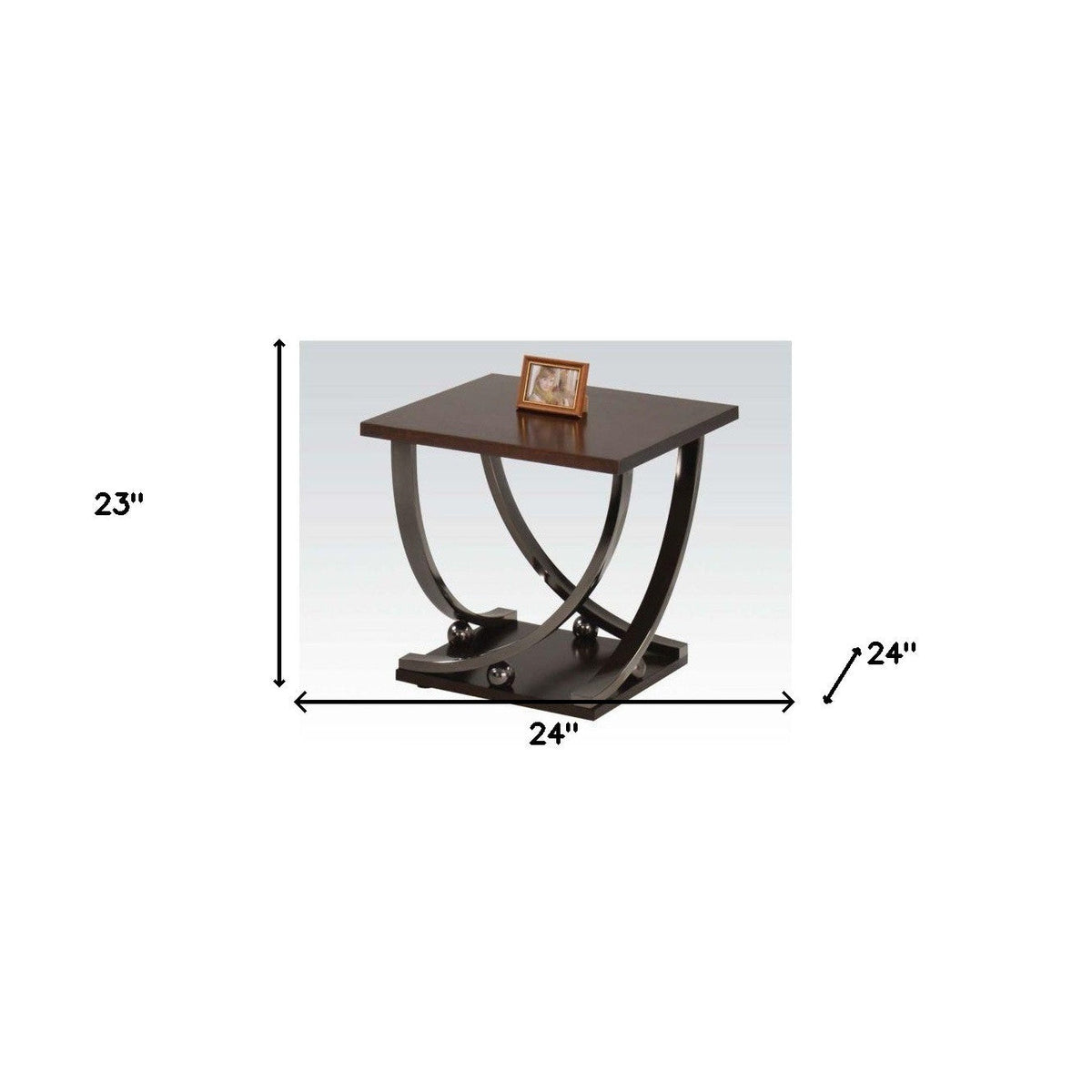 HMS 23\" Black and Brown Console Table Elegant End Table for Home Decor