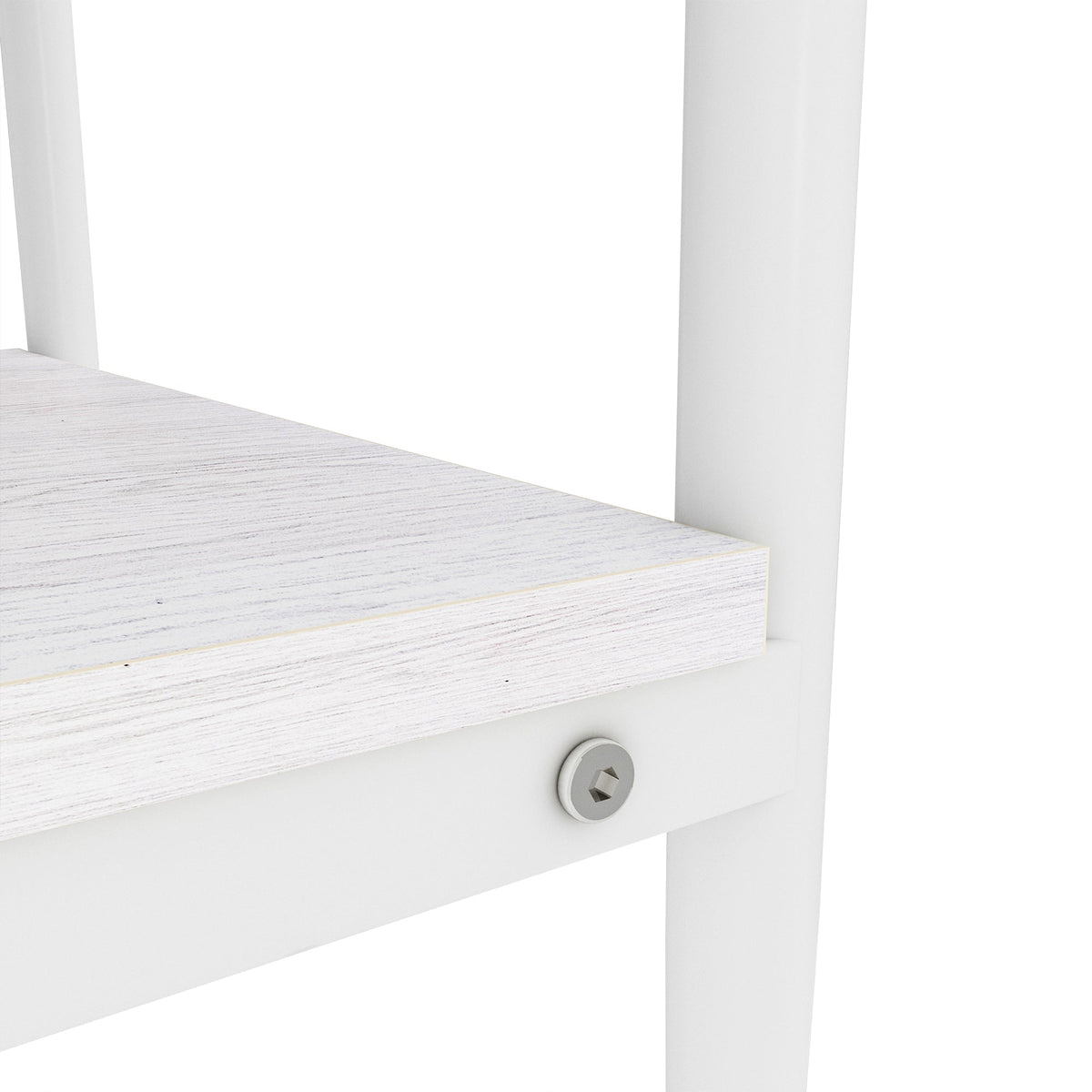 New Two White Side Tables Sets Tempered Glass Tabletop with MDF Layer for Living Room Furniture