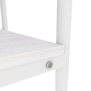 New Two White Side Tables Sets Tempered Glass Tabletop with MDF Layer for Living Room Furniture