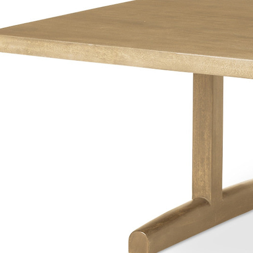 HMS 55 Traditional Double Pedestal Coffee Table Durable Solid Oak Wood with Metal for Indoor Living Room Use