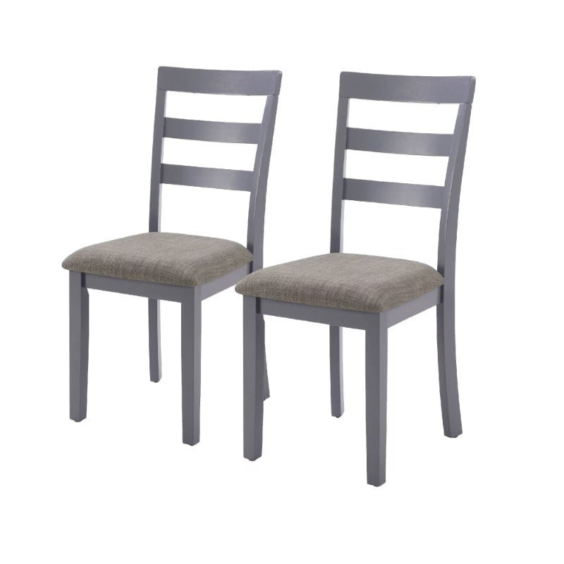 Farmhouse Style Dining Chairs Set of 2,  Wooden Kitchen Chairs, Solid  Wood Legs, High Ladder Back, Non-Slip Foot Pads