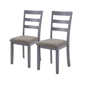 Farmhouse Style Dining Chairs Set of 2,  Wooden Kitchen Chairs, Solid  Wood Legs, High Ladder Back, Non-Slip Foot Pads