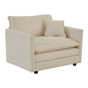 Modern Accent Chair with Ottoman Living Room Club Chair Chenille Upholstered Armchair Reading Chair for Bedroom