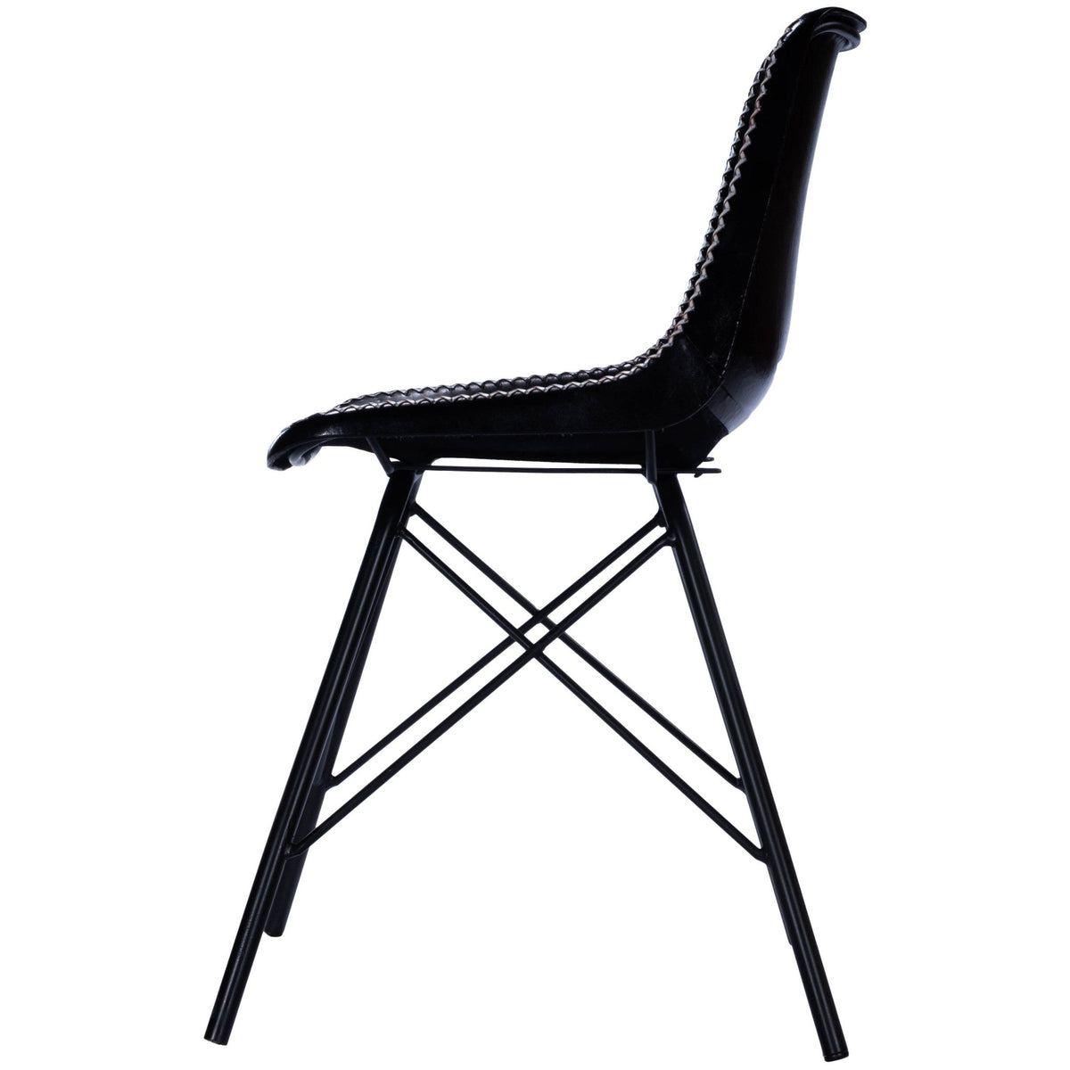 HMS 18\" Black Faux Leather Side Chair for Living Room