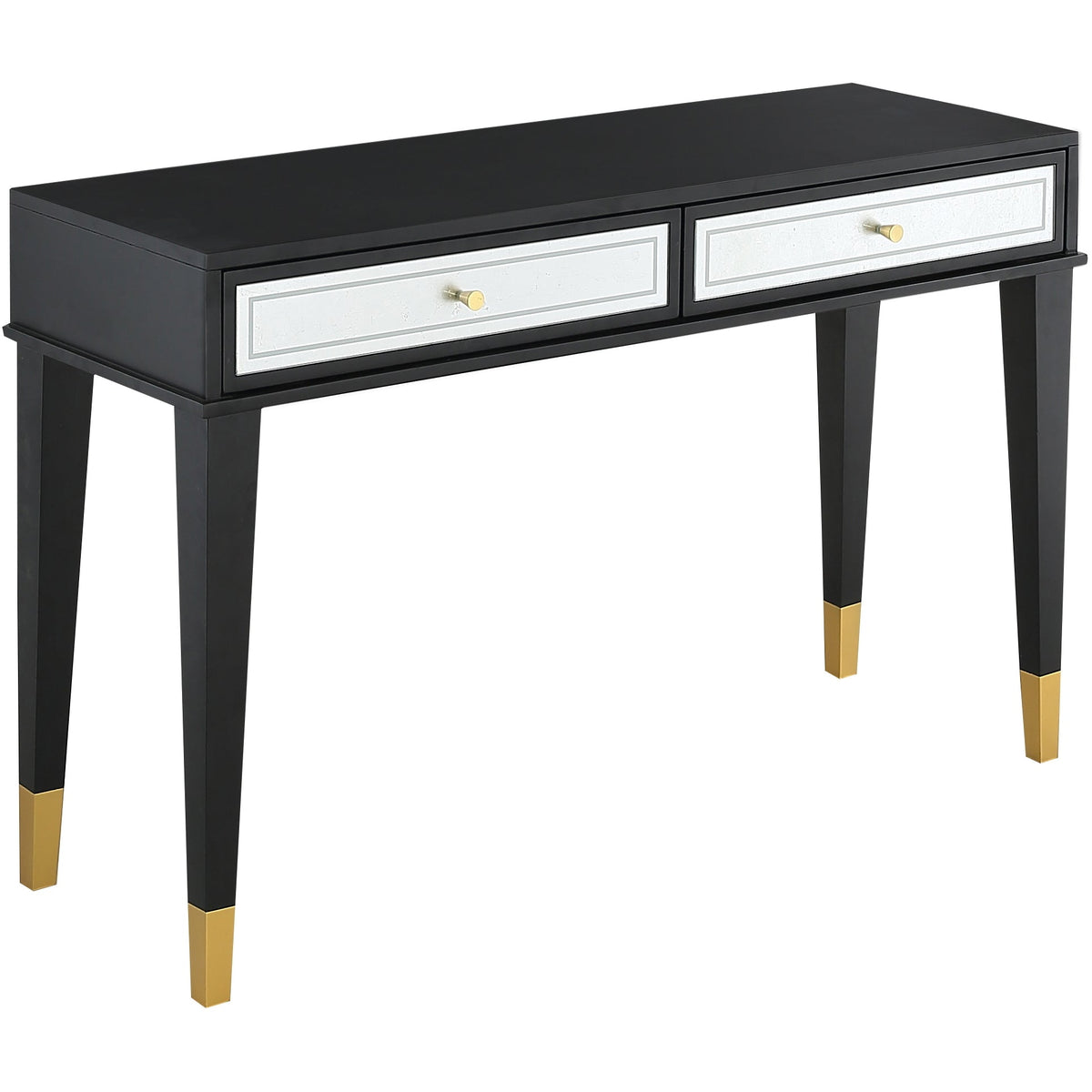 HMS 47\" Contemporary Elegant MDF Wood Console Table with Black Silver Gold Finish for Living Room Hotel Bedroom Decoration