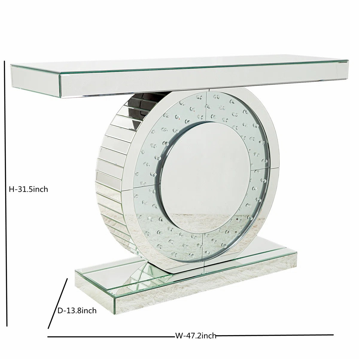 Contemporary Mirrored Glass Console Table Elegant Home Furniture for Entryway