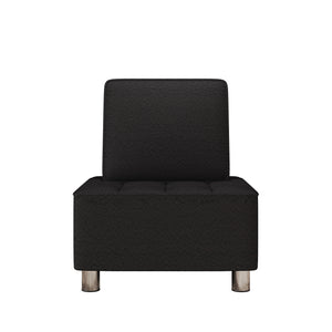American Warehouse 30-Inch Black Teddy Fleece Single Seat Sofa Chair Modern Design for Home Office Bedroom and Outdoor Living