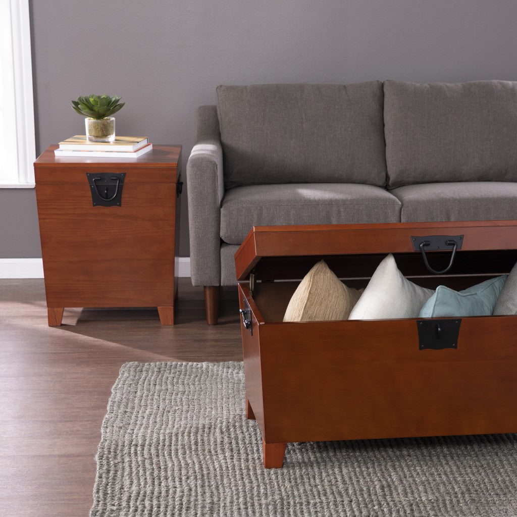 24\" HMS Brown Solid Wood Square End Table Console Tables