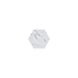HMS 35 White and Gold Faux Marble Hexagon Drum Coffee Table