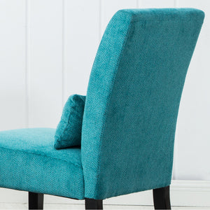 Pisano Contemporary Chenille Fabric Armless Accent Chair with Pillow, Teal Blue