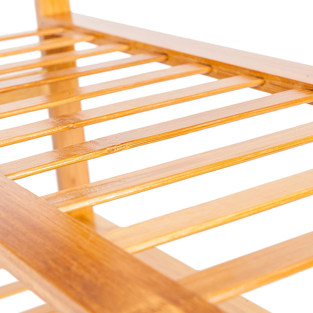 4-Tier Bamboo Shoe Rack Easy-to-Assemble Entryway Storage Organizer for Home & Office Wood Color