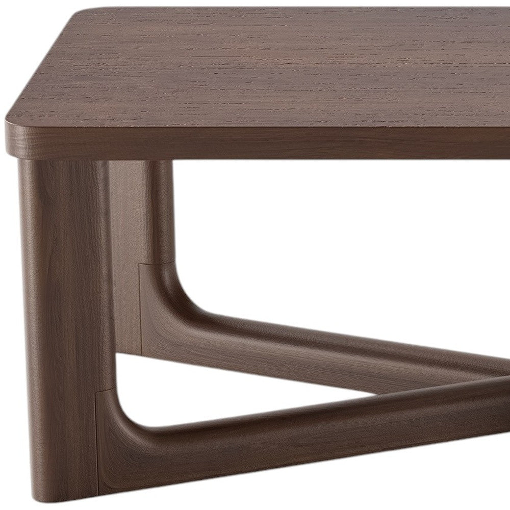 HMS 50 Walnut Solid Wood Farmhouse Coffee Table Cross Legs for Indoor Living Room Entry Dining Use Durable Movable Resin Set