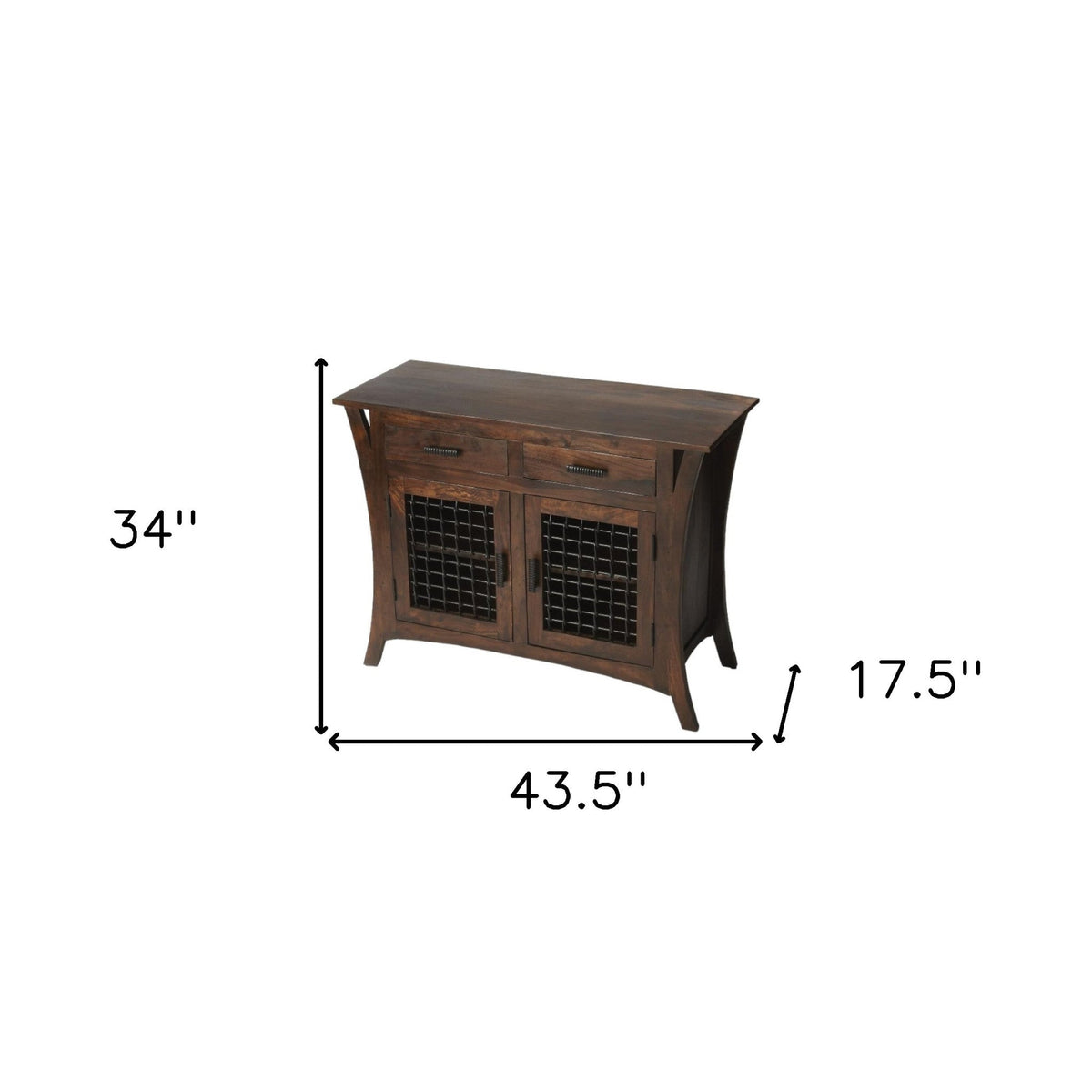 HMS 44 Dark Brown Solid Wood Standard Accent Chest with Two Drawers Living Room Cabinets