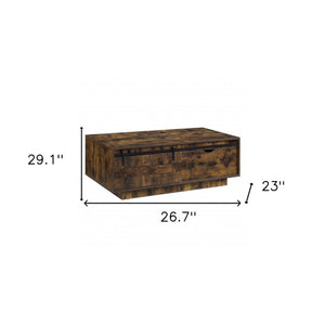 HMS 47\" Coffee Table with Drawer and Shelf Brown and Black Melamine Veneer Wood Material