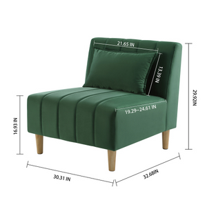 33-Inch Modern Design Polyester Blend Single Sofa Cozy Armchair for Indoor and Outdoor Living for Bedrooms and Living Rooms