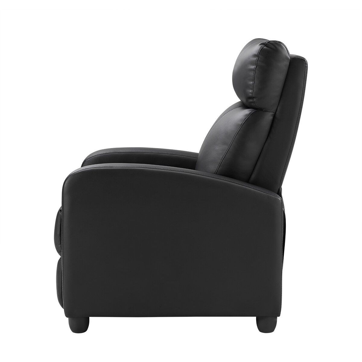 Single-S Manual Recliner Chair Comfortable PU Leather Upholstery for Small Spaces