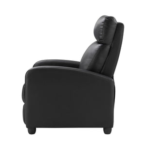 Single-S Manual Recliner Chair Comfortable PU Leather Upholstery for Small Spaces