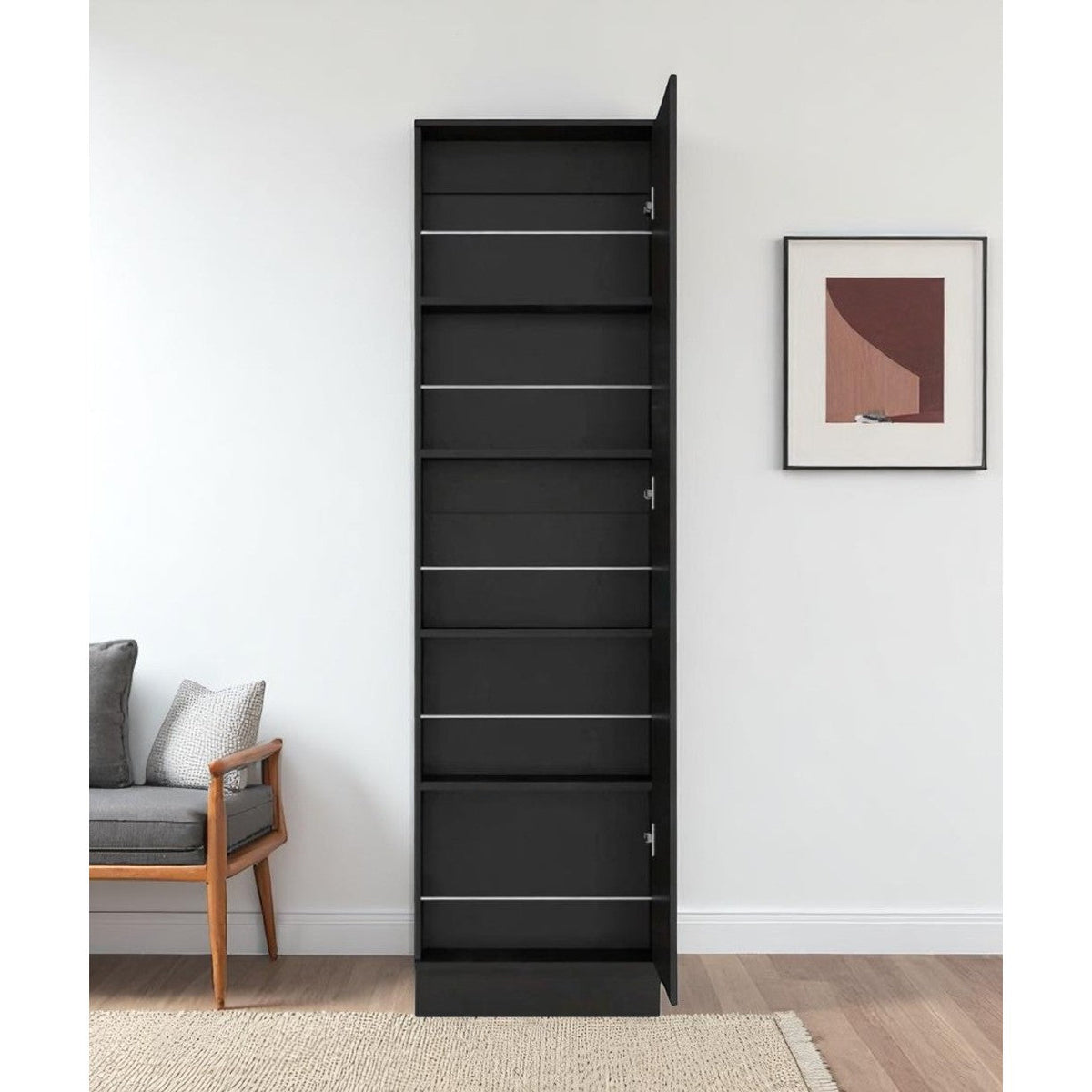 HMS Black Stainless Steel Shoe Rack Convertible Extendable Durability Stylish Antique Modern for Home Furniture Living Room