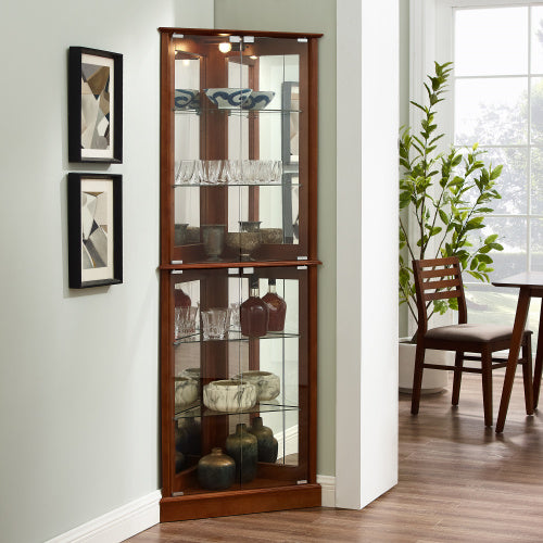 Corner FCJ Lighted Display Cabinet Elegant Treasure Showcase for Home or Store