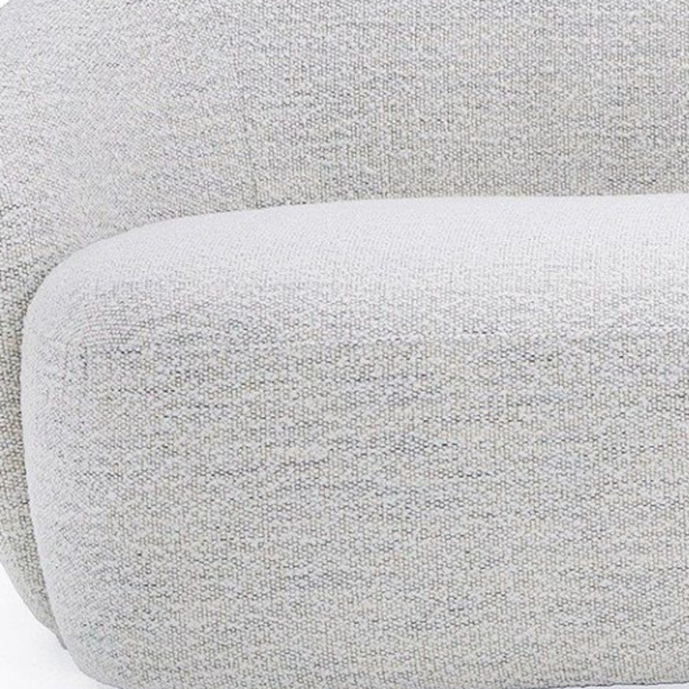 HMS 90 Contemporary Chesterfield Sofa Off-White Fabric with Black Legs for Living Rooms