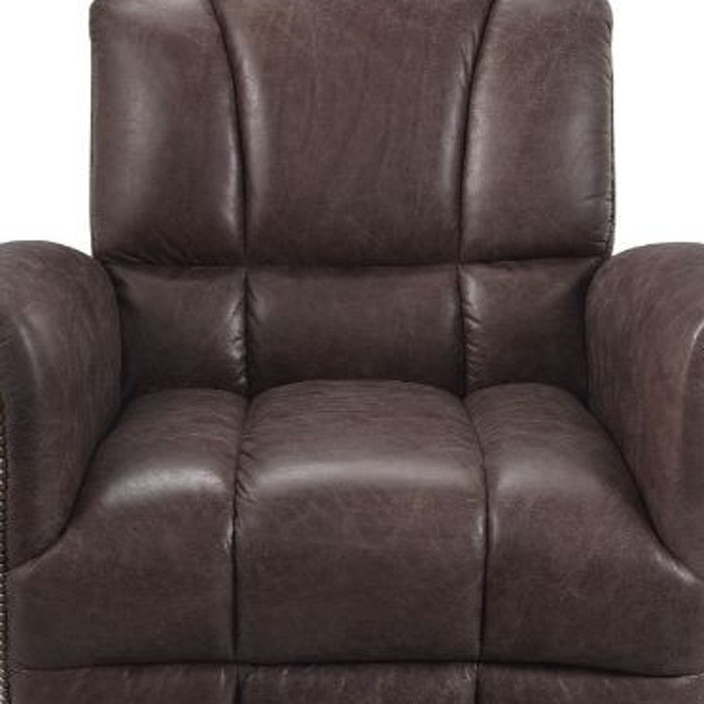 HMS 35 Brown Top Grain Leather Patchwork Club Chair for Living Room