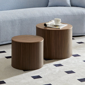 Nested Table Set 2 Pieces, MDF Coffee Table Set Living Room/lounge Area, Black