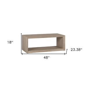 48\" Gray Classic Design Coffee Table with Shelf HMS Metal and MDF Wood for Living Room Home Furniture