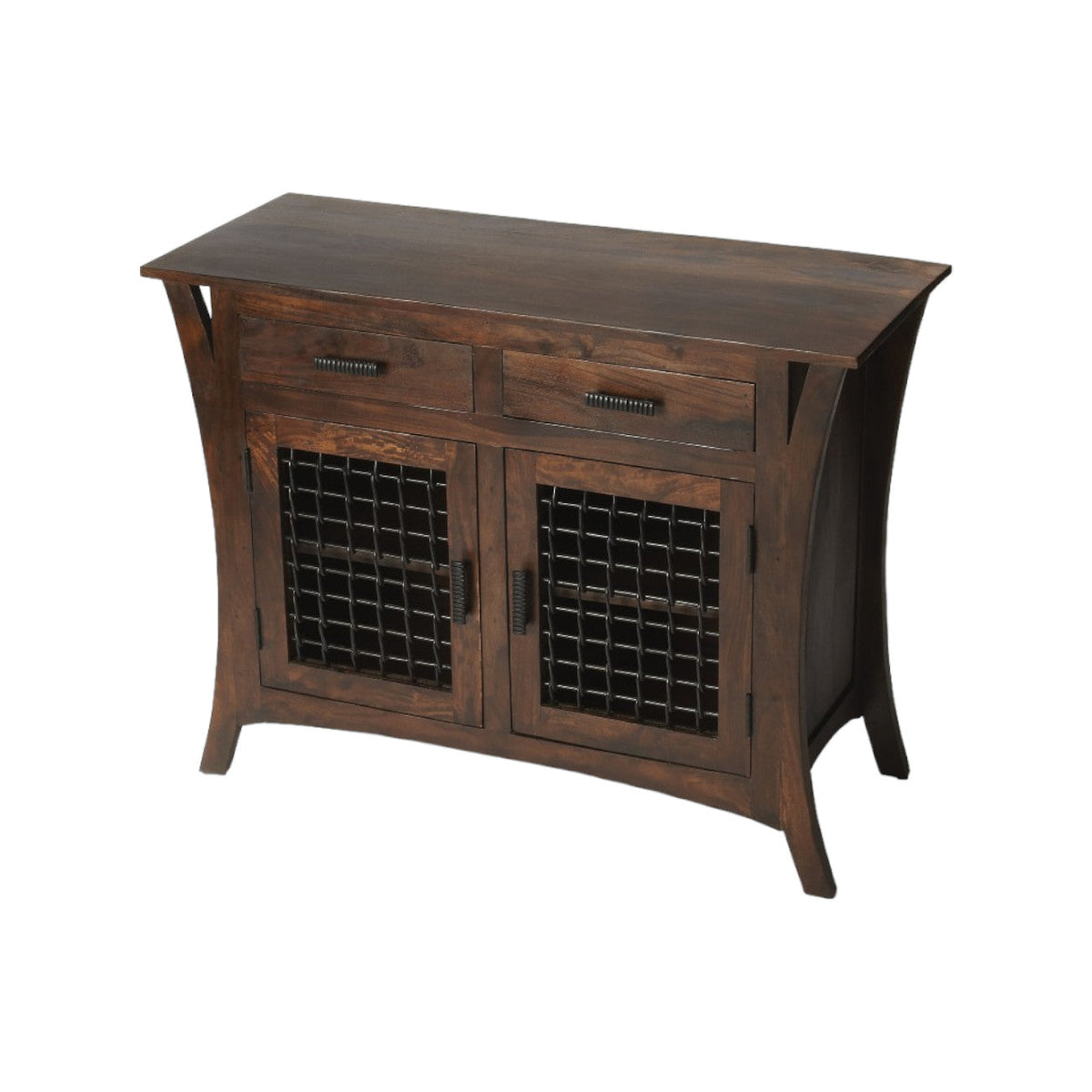 HMS 44 Dark Brown Solid Wood Standard Accent Chest with Two Drawers Living Room Cabinets