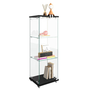 47.9" Glass Display Cabinet Showcases Cabinet for Living Room Storage for Action Figure Garage Kits Home Decor