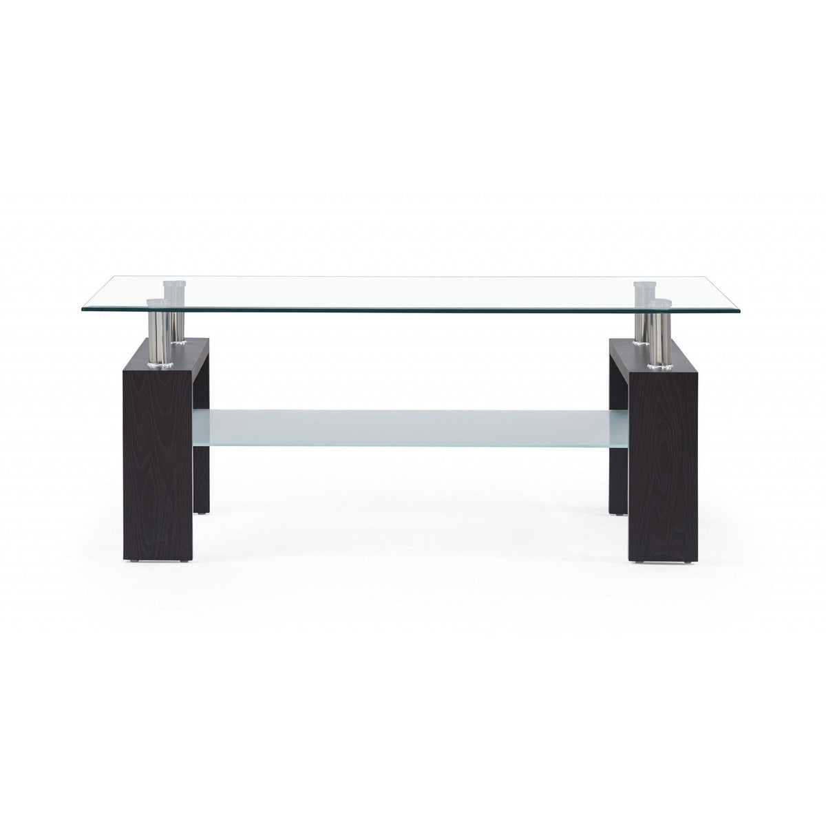 HMS 43\" Elegant and Modern Square Glass Coffee Table with Shelf for Home Office Dining School Hospital Villa