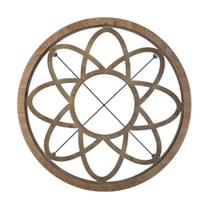 HMS 33 Floral Design Tempered Glass Top Round Coffee Table Metal Side Table for Living Room Use
