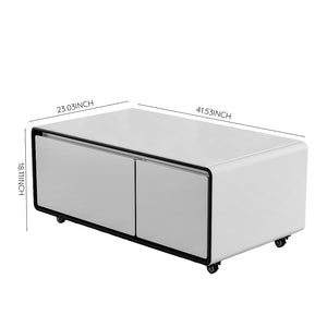 Luxury Living Room Furniture Smart Bedside Coffee Table Modern Fridge Tables with USB Wireless Charging