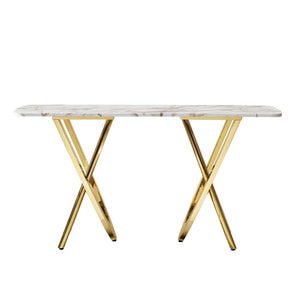 Italian Marble Mdf Wooden Console Table Modern Luxury Design Gold Stainless Steel Entryway Console Tables Living Room Furniture
