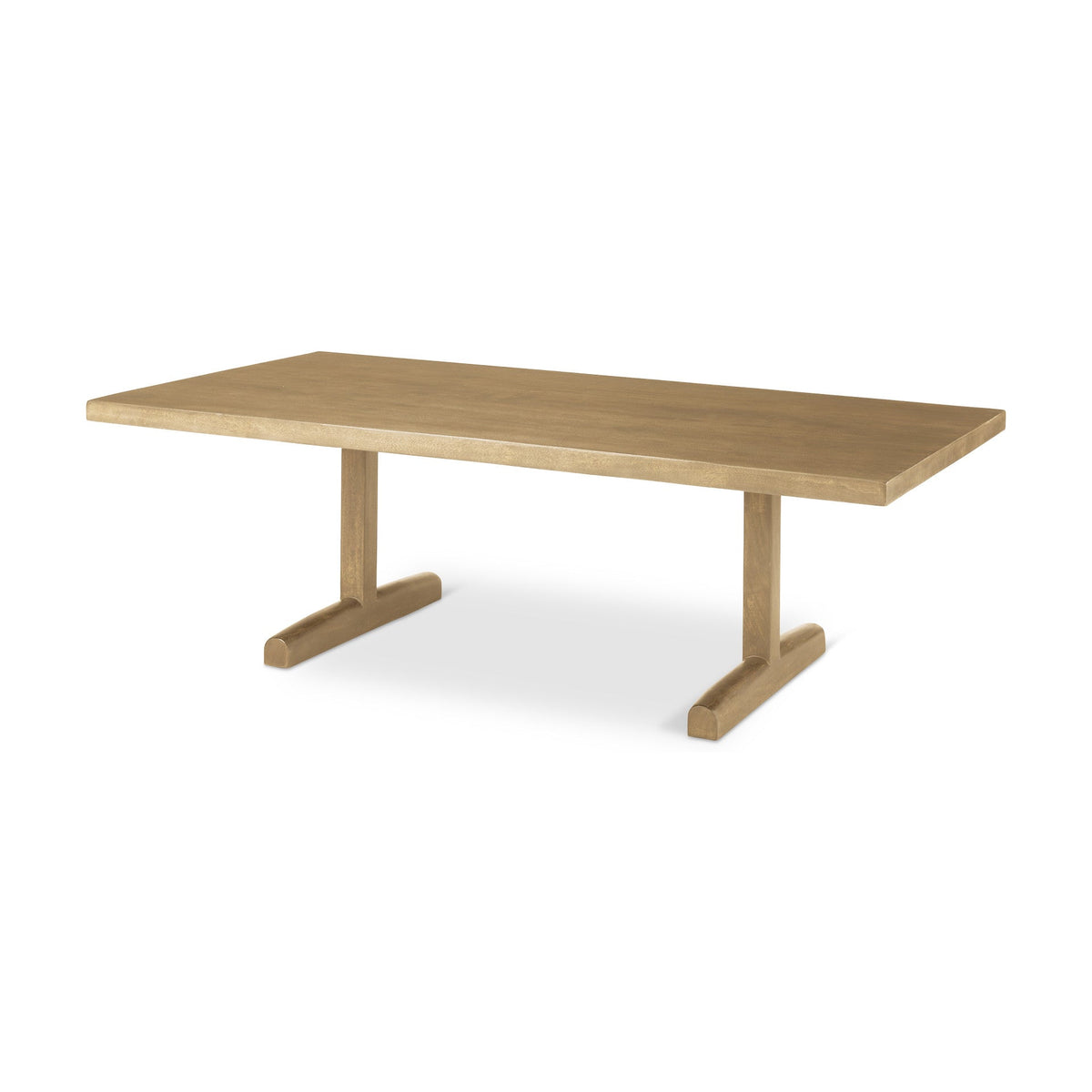 HMS 55 Traditional Double Pedestal Coffee Table Durable Solid Oak Wood with Metal for Indoor Living Room Use