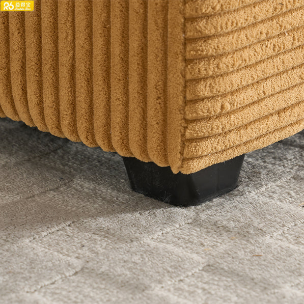 Luxury Design Single Striped Fabric Modular Storage Square Chaise Sofa with Ottoman Cup Holder for Living Apartment Use