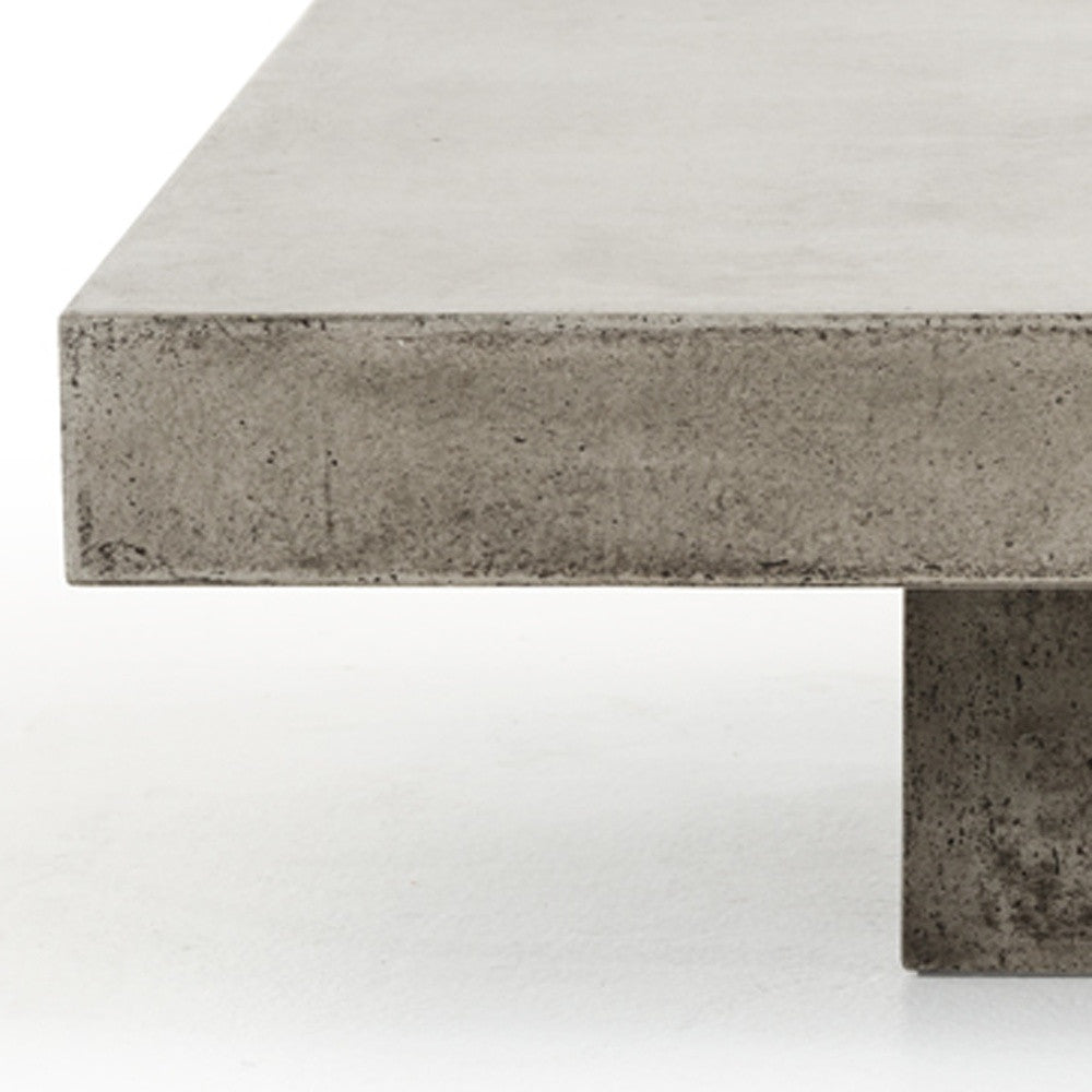 HMS 43\" Gray and Dark Gray Concrete Square Block Coffee Table