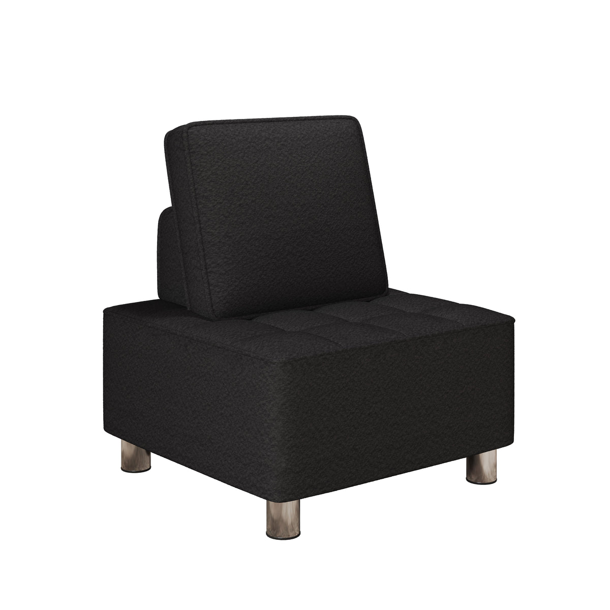 American Warehouse 30-Inch Black Teddy Fleece Single Seat Sofa Chair Modern Design for Home Office Bedroom and Outdoor Living