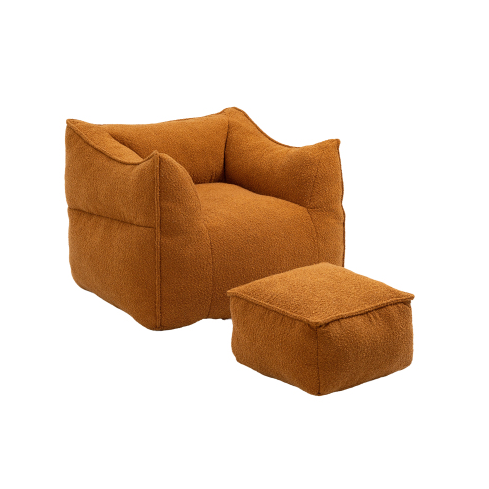 Durable Comfort High Back Bean Bag Chair Couch Indoor Outdoor Lazy Sofa Footstool for Adults and Kids