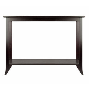 Genoa Rectangular Console Table with Glass Top and Shelf Elegant Home Furniture