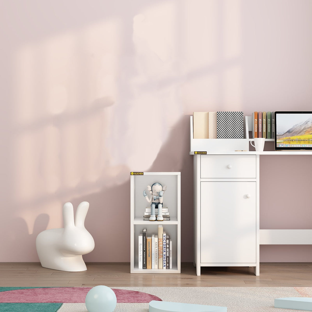 AILICHEN Living Room Bookcase Bedroom Bedside Table Shelf Simple Small Bookcase