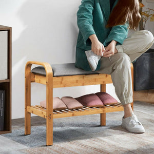 Entryway Hallway Bedroom Shoe Rack Bench with Storage Shelf for Organizing Your Footwear