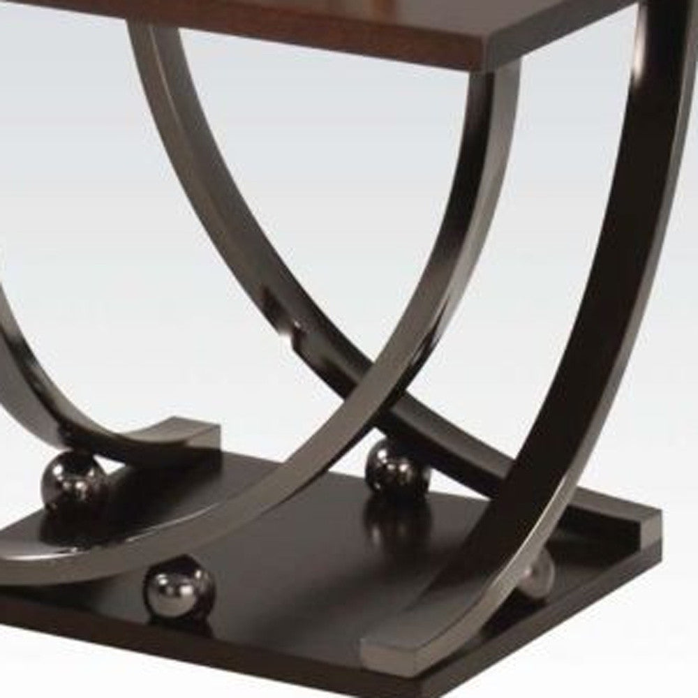 HMS 23\" Black and Brown Console Table Elegant End Table for Home Decor