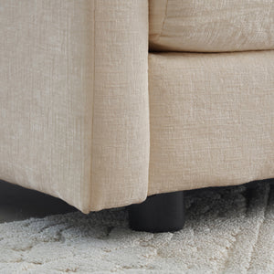 Modern Accent Chair with Ottoman Living Room Club Chair Chenille Upholstered Armchair Reading Chair for Bedroom