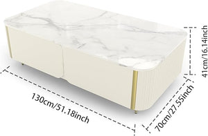 Hot Sale Modern Style Living Room Sintered Stone Coffee Table TV Cabinet Combo Set High-grade Simple Wood Coffee Table