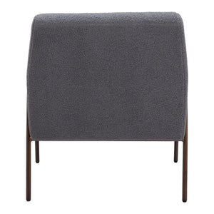 HMS 28\" Gray and Bronze Contemporary Design Faux Shearling and Sherpa Upholstered Arm Chair for Home Office or Bedroom